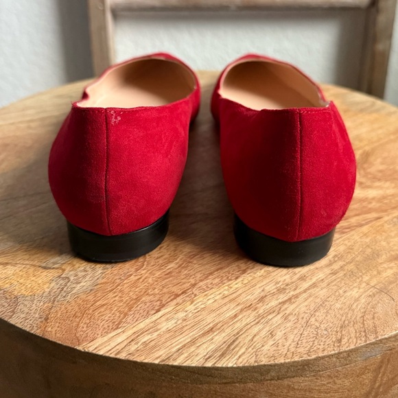 Pancaldi for Diane B. Red Velvet Suede Leather Flats sz: US 10/EU 40 - Picture 7 of 9